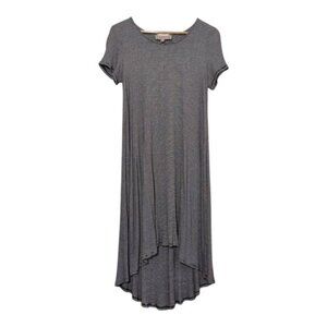 Philosophy High-Low Comfy T-Shirt Dress Striped Stretch Knit Great Cond - Med